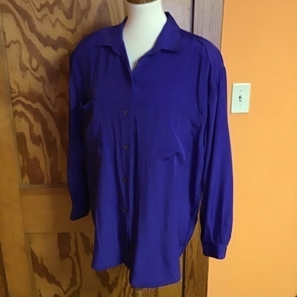 Vintage 80s purple oversized shirt - Picture 8 of 10